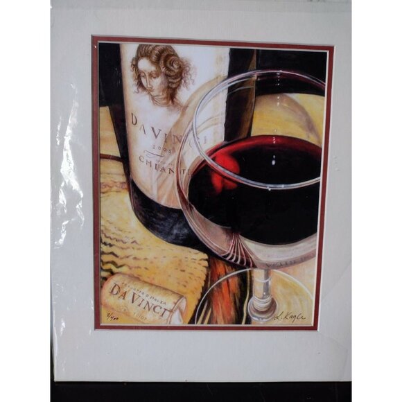 Lorie Kagle Signed Wine Art Print 1st in Series 2/400 Da Vinci Textured Matted - Picture 1 of 5